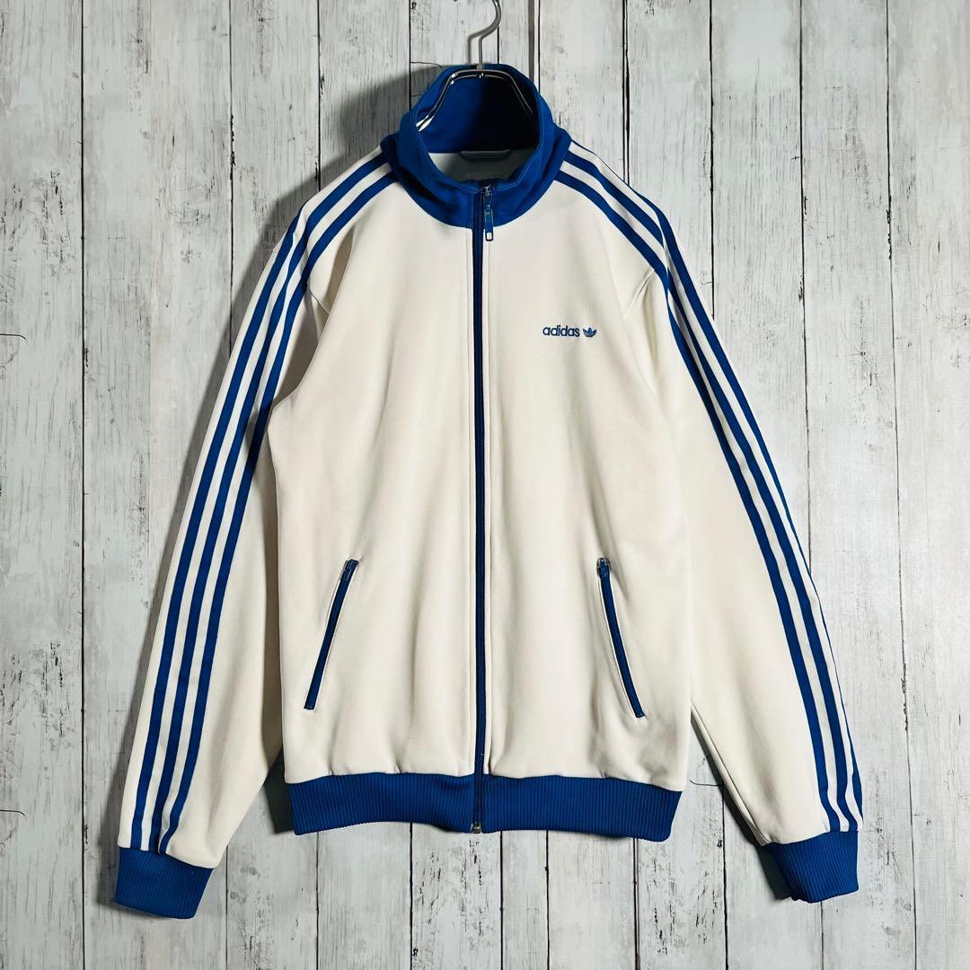 希少 90s アディダス トラックジャケット ジャージ ホワイト L 4