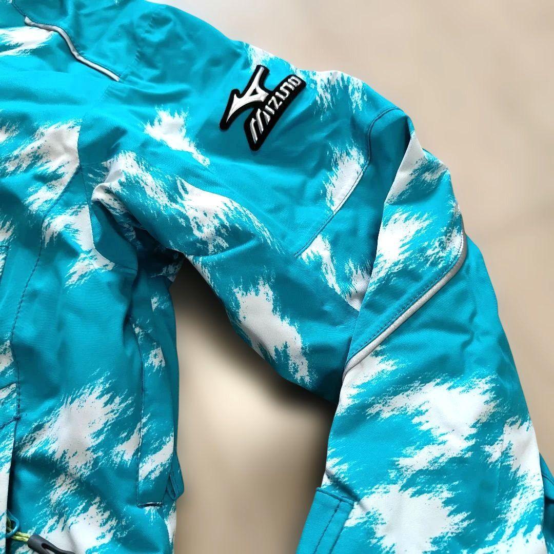 ミズノ スキーウェア上下セット ◆デモモデル◆　Mサイズ　メンズ　水色×赤