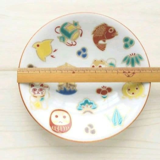 新品　九谷焼　縁起豆皿　青郊窯　縁起物