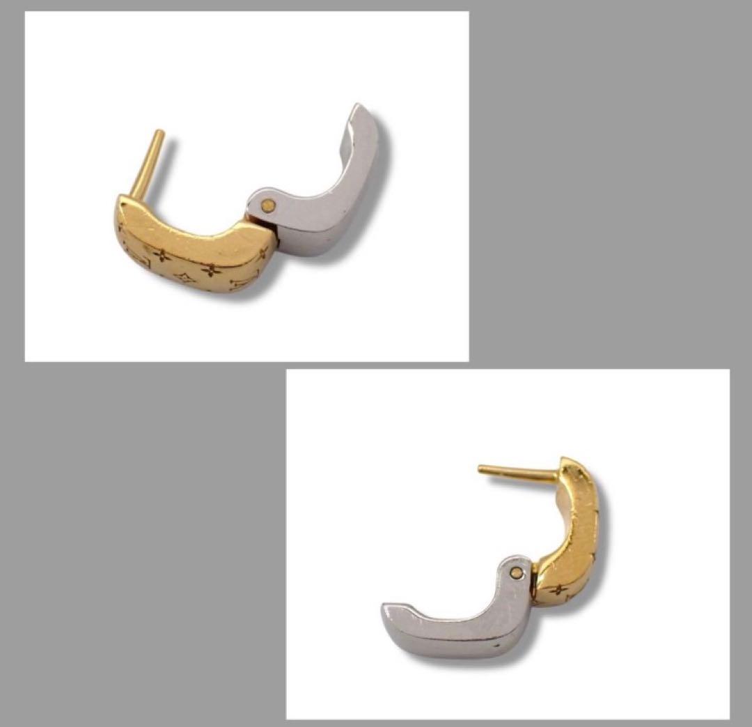 Louis Vuitton ゴールド シルバー ピアス(片耳用)