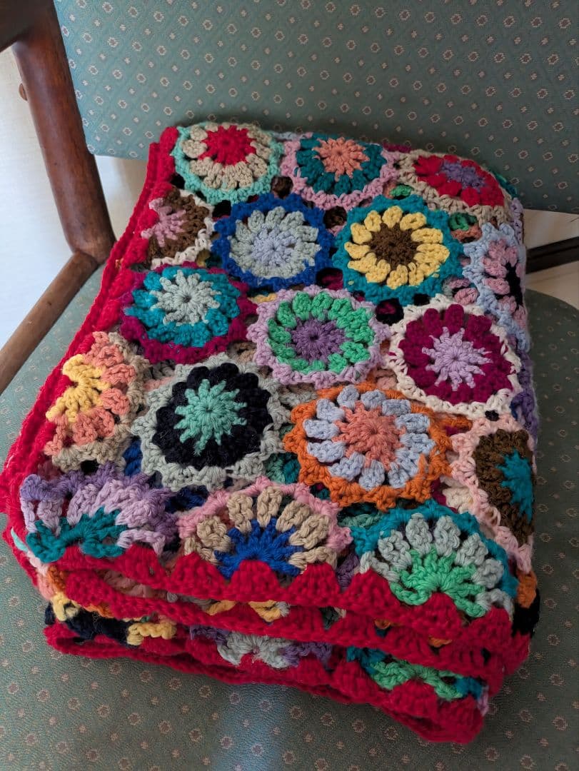 手編み　大判　マルチカバー