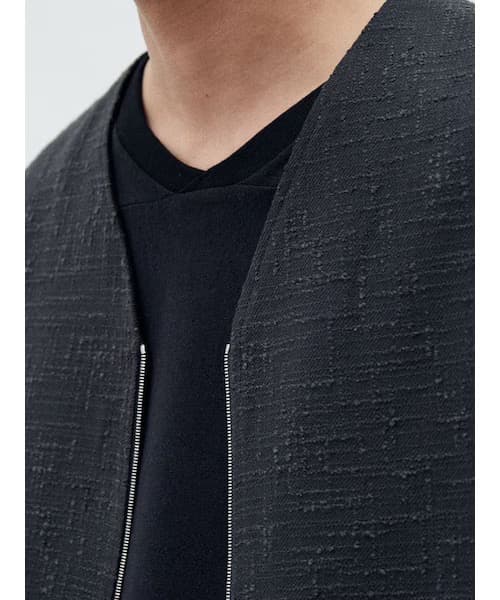 トップス LIDNM LIGHT TWEED ZIP VEST