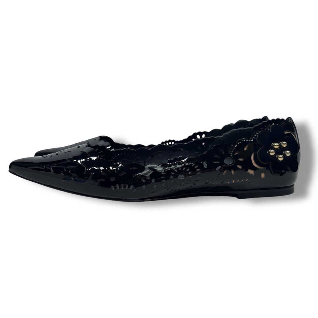 未使用■Roger Vivier【25.0】エナメル フラット パンプス 黒