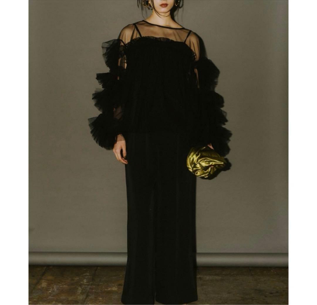 トップス ANDRESD decorative tulle tops