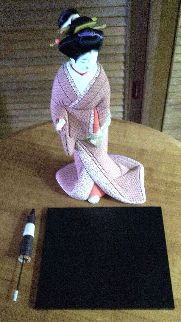 傘付き木目込人形 伝統的和服 約35cm