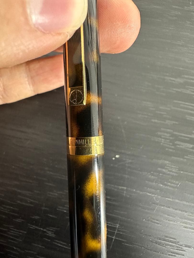 ★高級筆記具★ダンヒル dunhill 万年筆 14Kペン先 ベッコウ柄