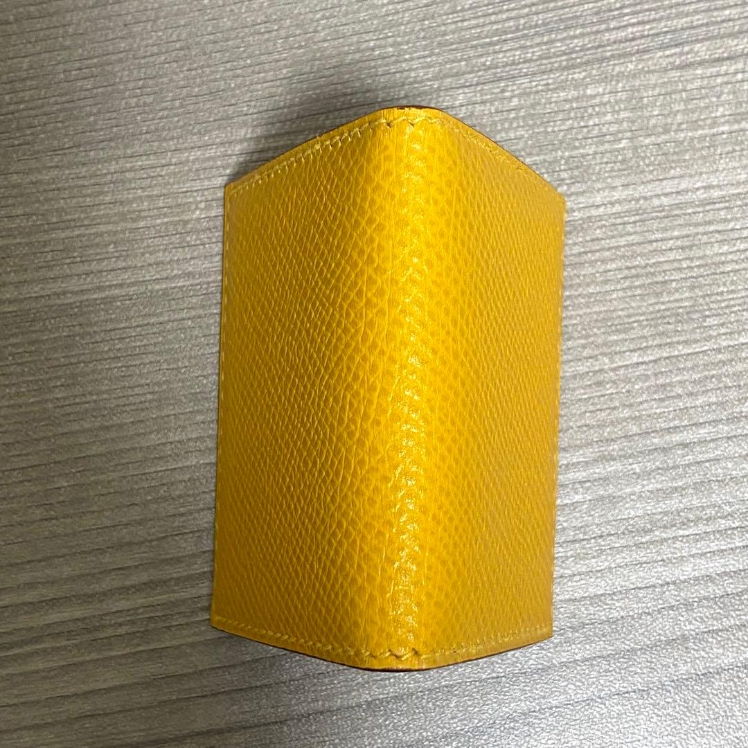 【HERMES】エルメス ミニフォトケース レザー イエロー　箱付