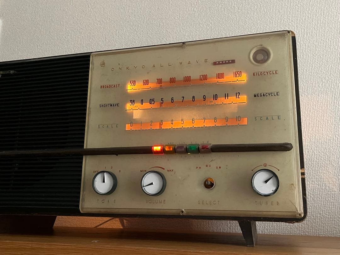 昭和レトロ アンティーク 木製 ONKYO 真空管ラジオ インテリア