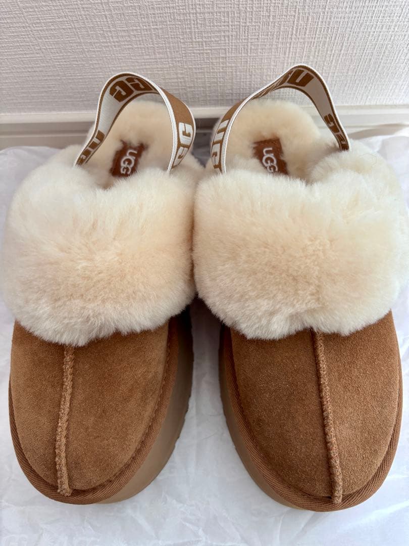 UGG ファンケット24cm 厚底　チェスナット