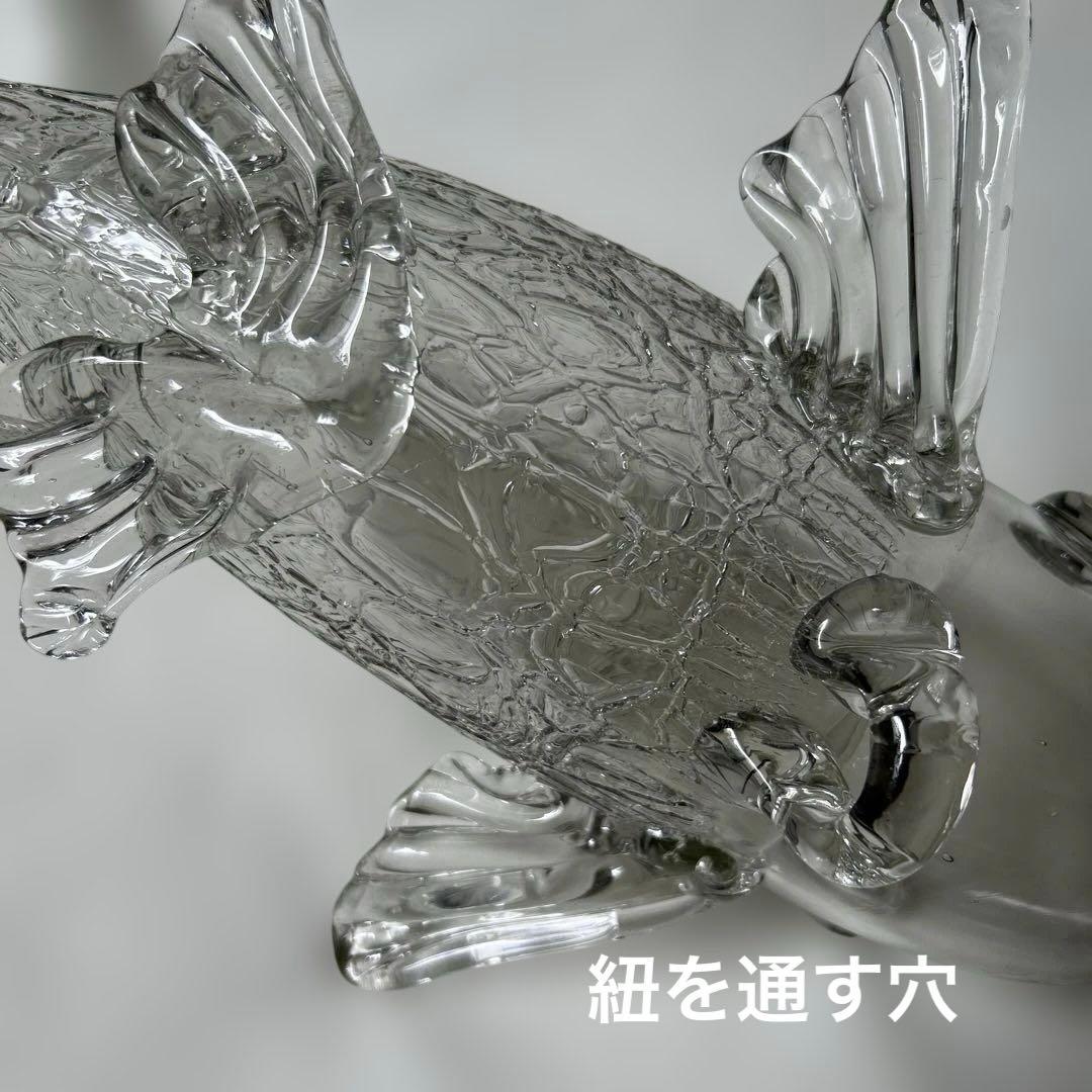 【ともたん⭐️大正ガラス・和ガラス】美品✴︎鯉の掛け花瓶　ウランガラス