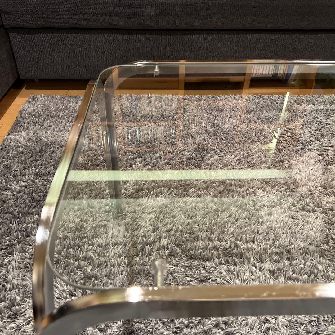 ミッドセンチュリー アイアンフレーム センターテーブル ガラステーブル