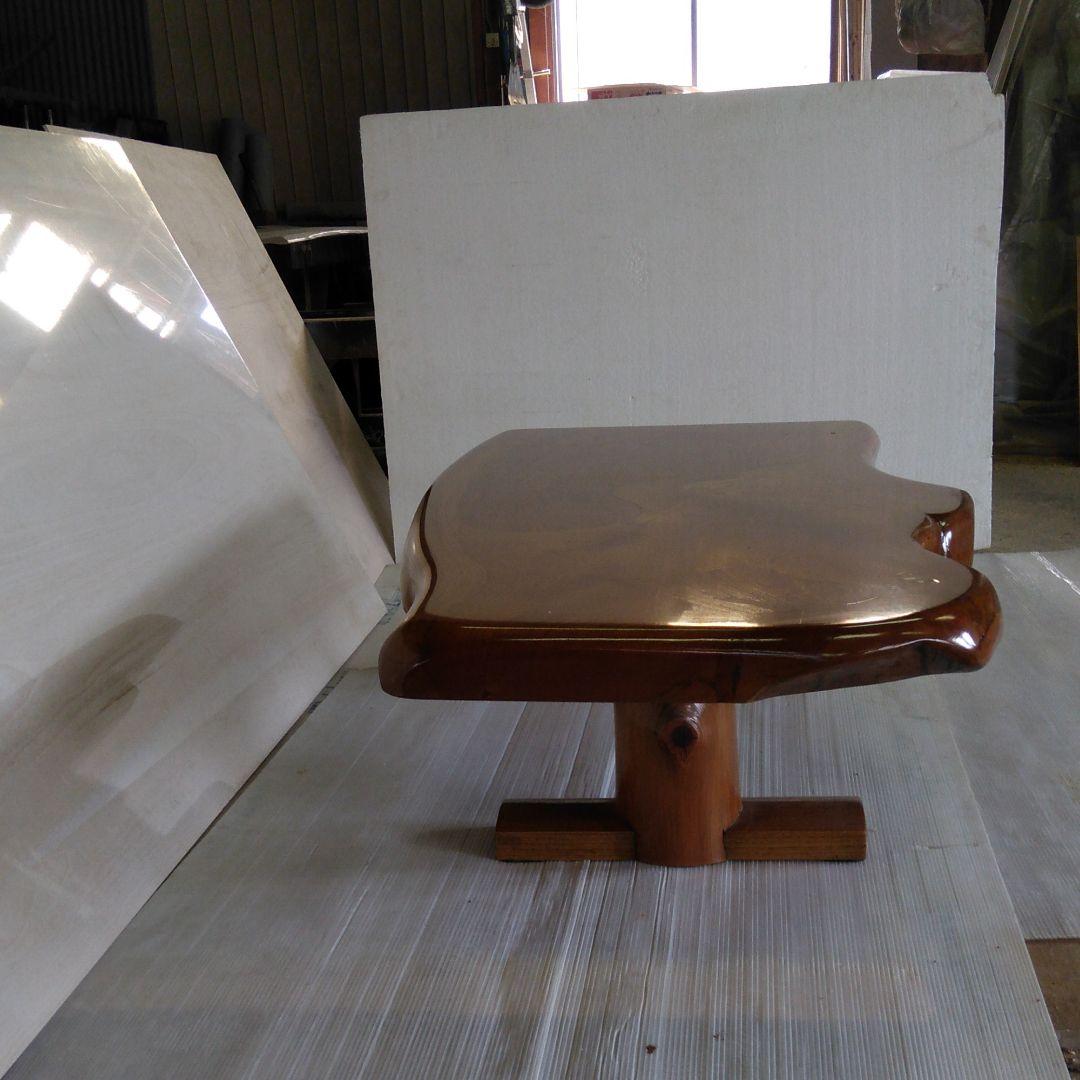 天然欅変杢座卓