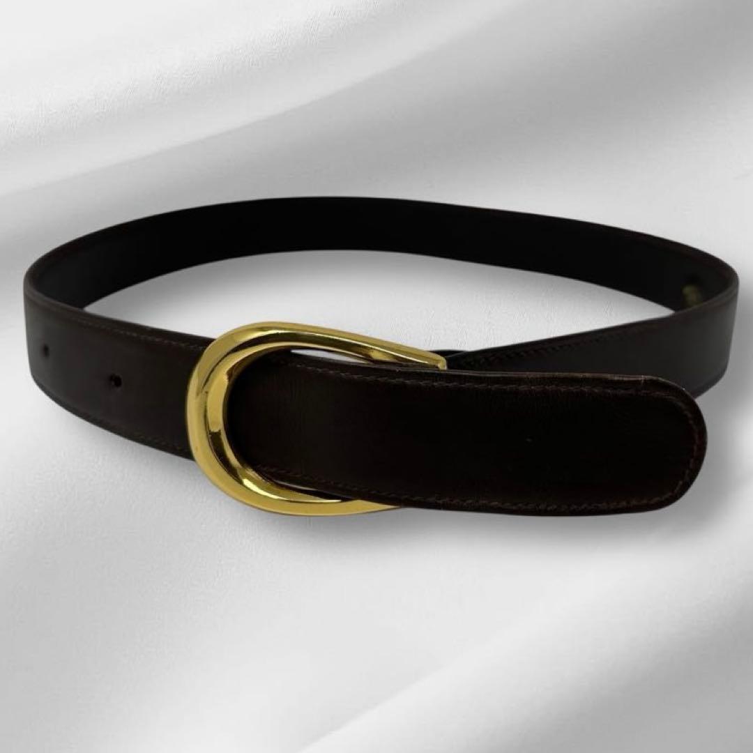 スリープ様 GUCCI オールドグッチ レザー Gバックル ベルト w3