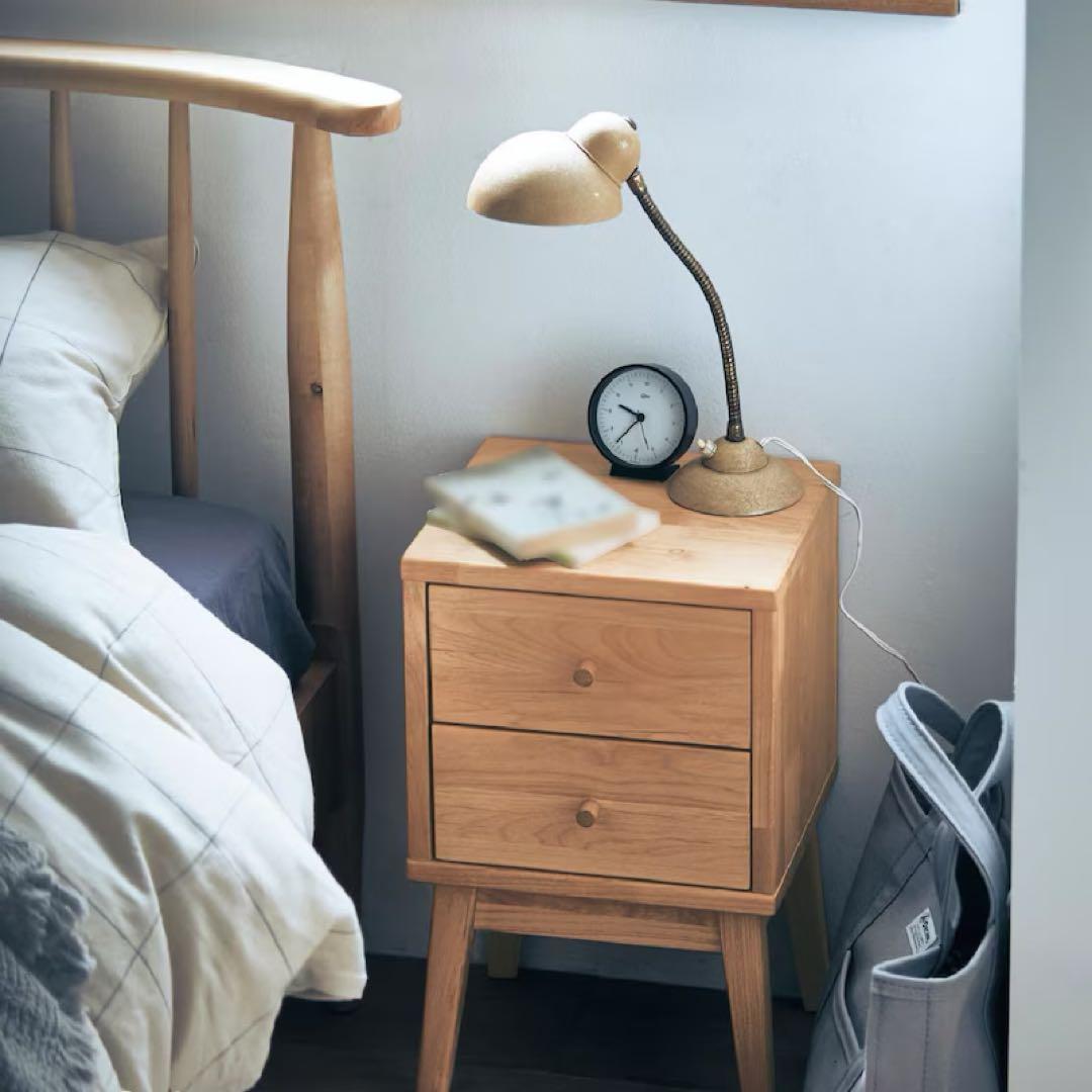 【新品未使用】 ベルメゾン サイドテーブル 天然木 アルダー材 サイドチェスト