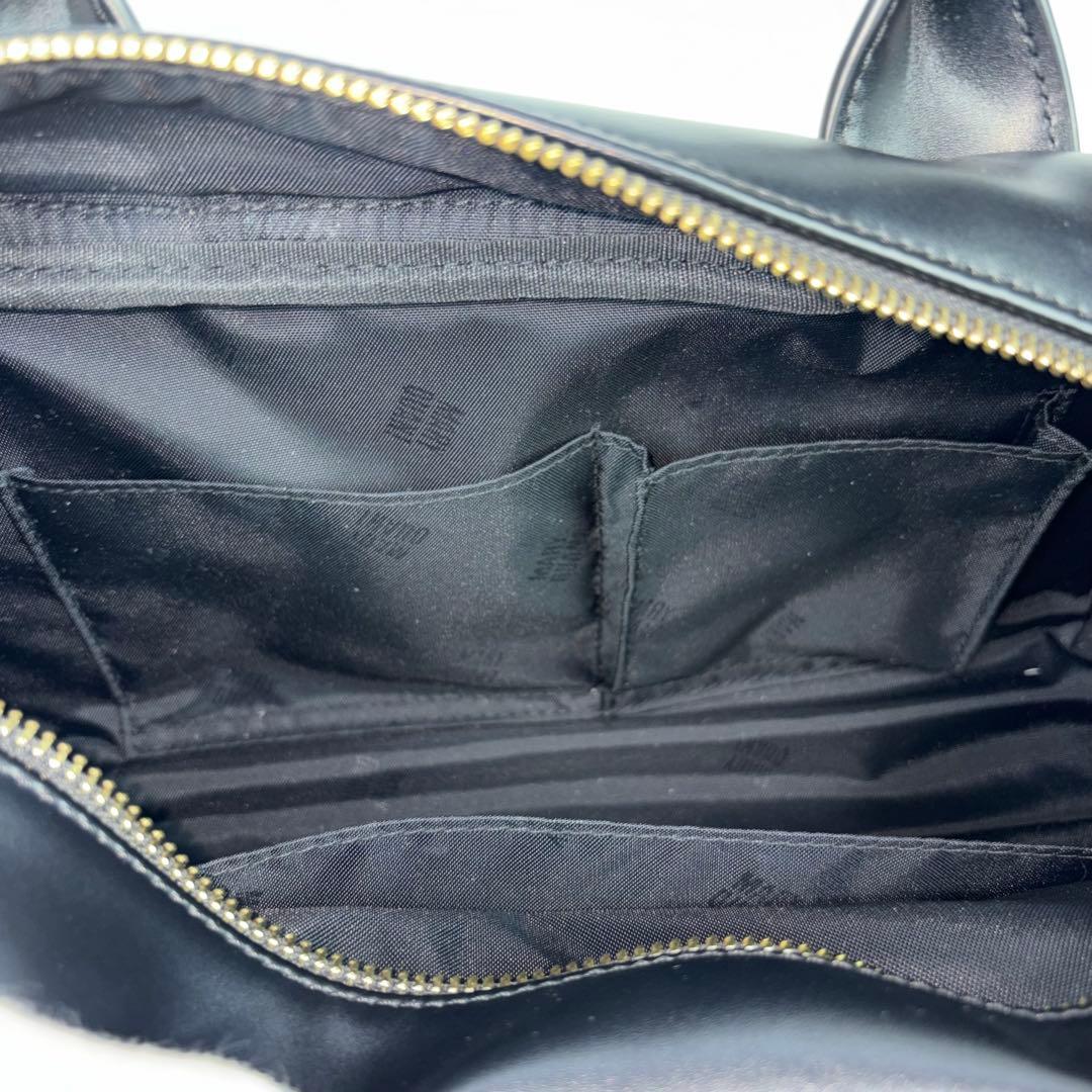 未使用✨マリークワント Wフラップポケット デイジー 2way ハンドバッグ 黒