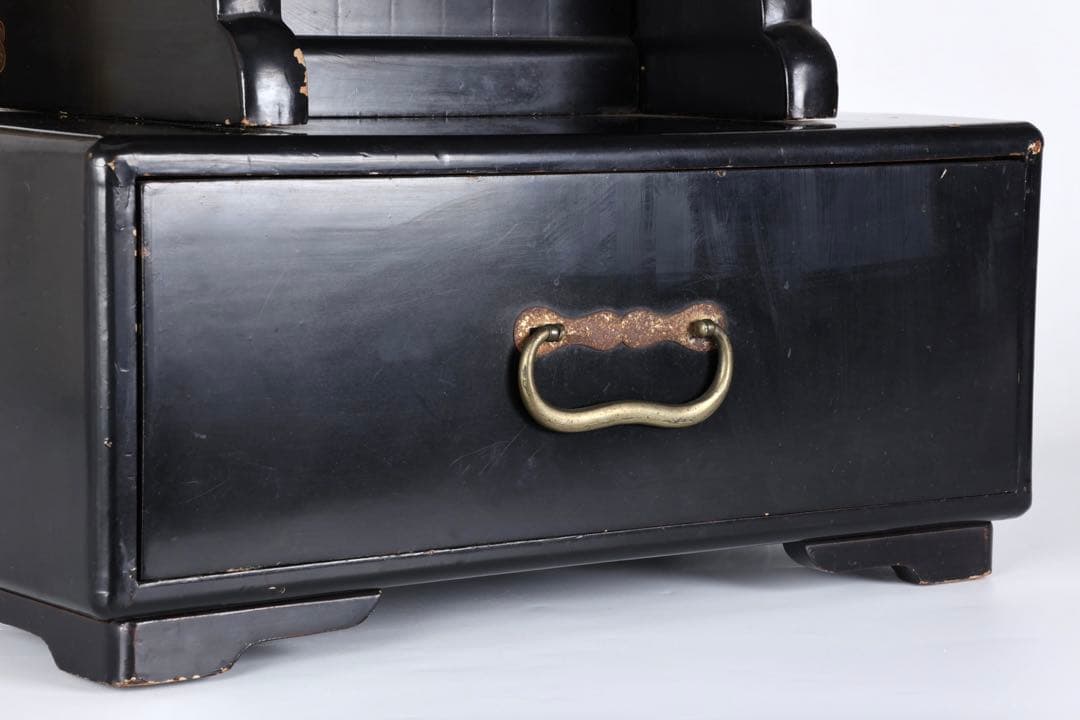 極上 黒漆塗金蒔絵螺鈿細工 見台 経台 経机 仏具 仏教美術 古美術 骨董品 漆