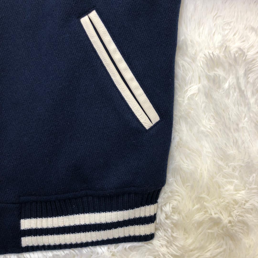 UNIQLO 00s ヤンキース コラボ ウールスタジャン 牛革レザー切替 刺繍