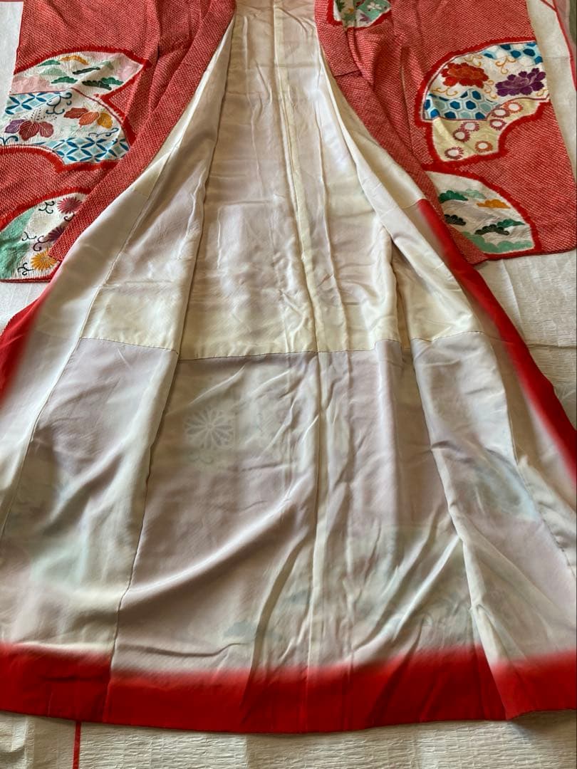 アンティーク総絞り金糸振袖　七五三　7歳着物帯小物セット　卒業式　袴　十三参り