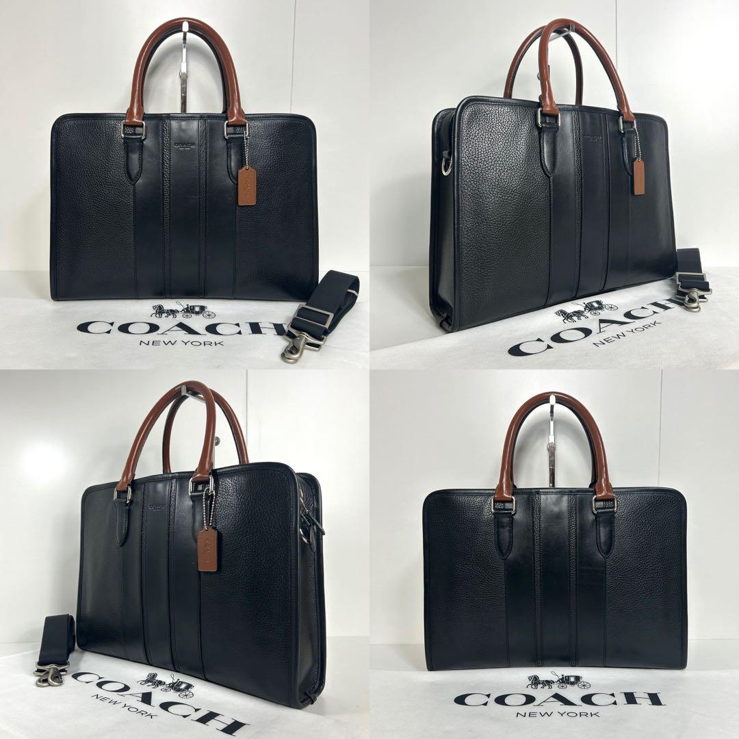 【良品】✅定価9.6万　メンテ済み　コーチ　ビジネスバッグ　COACH ブラック