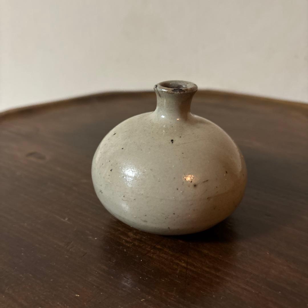 古丹波　白丹波油壷　江戸時代 小壺 花器 酒器 民藝 検:白洲正子　李朝 粉引