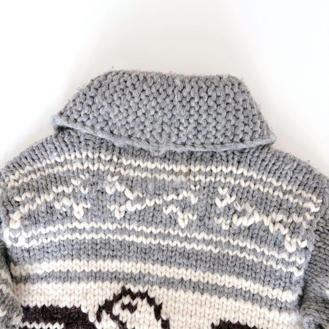 KANATA カナタ カウチン ニットジャケット イーグル ダブルジップ ウール