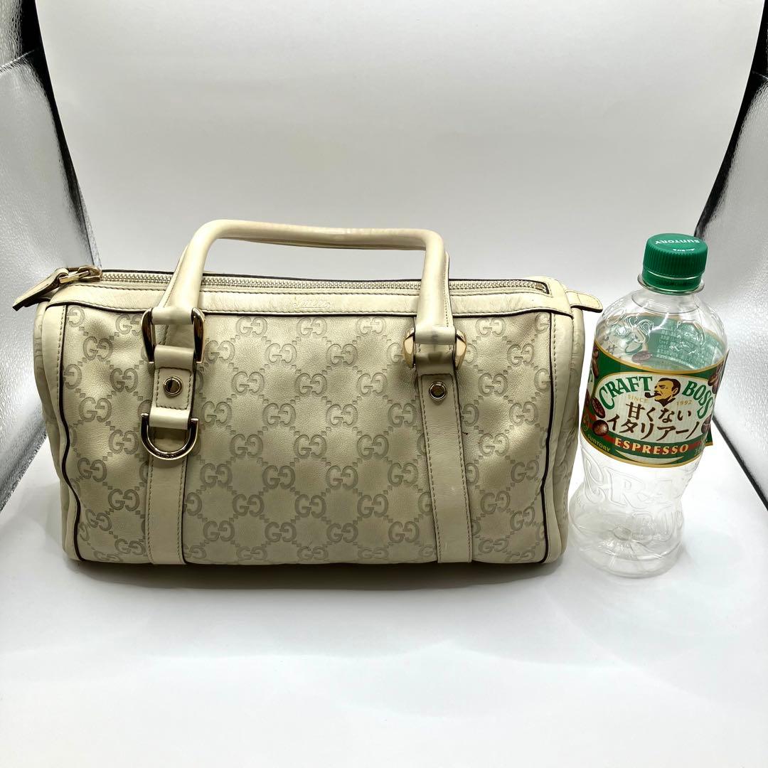 GUCCI グッチ ミニボストンバッグ ハンドバッグ グッチシマ アイボリー