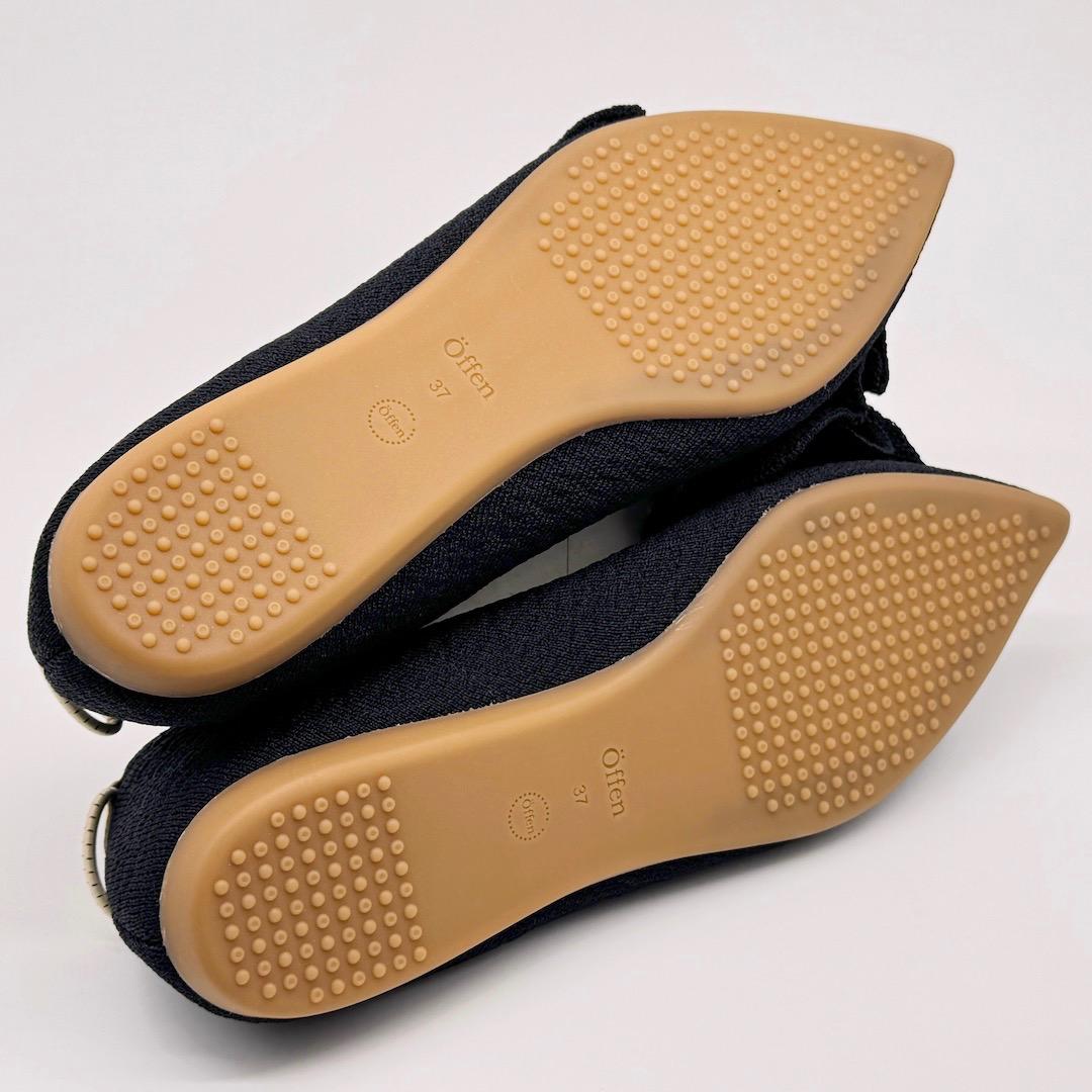 試着のみ Offen オッフェン pointed-FRIN フリル パンプス 黒