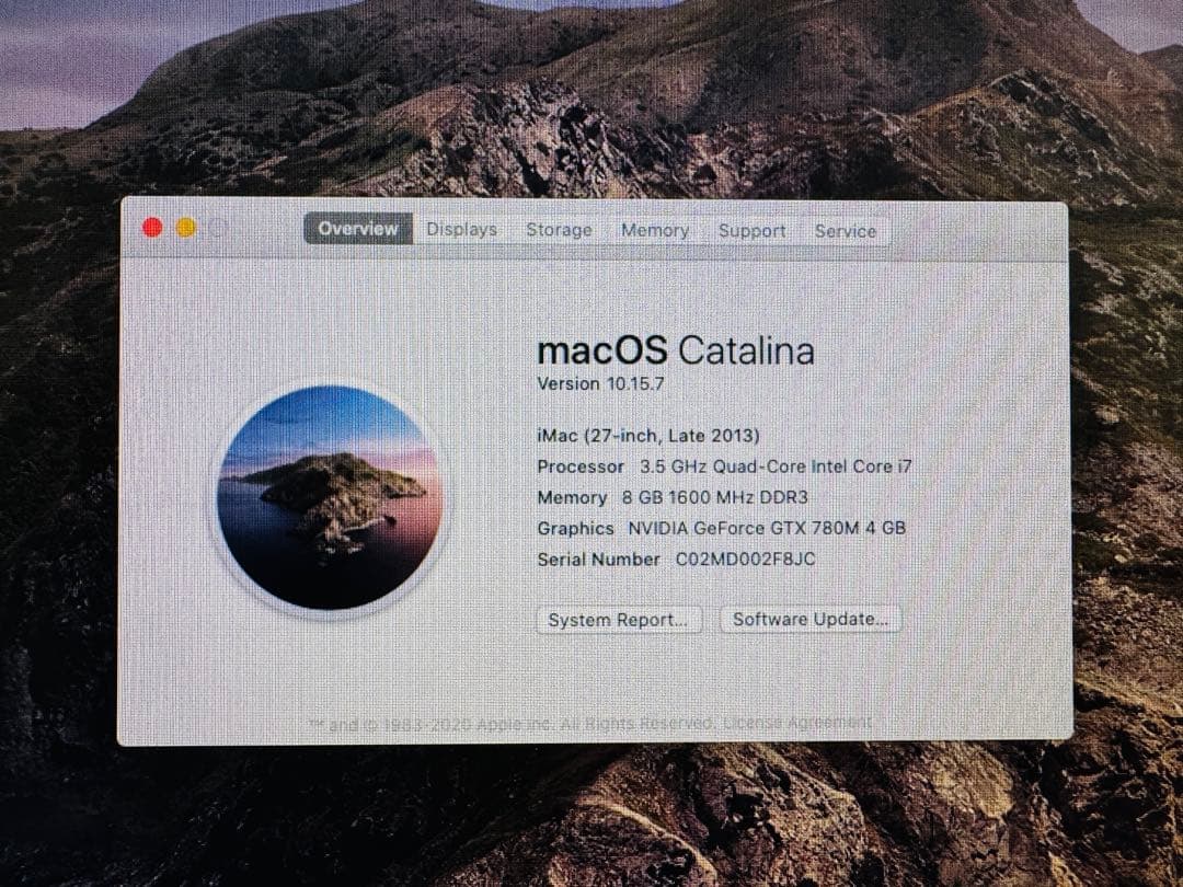 iMac 27 インチ　late 2013 3.5GHz Catalina