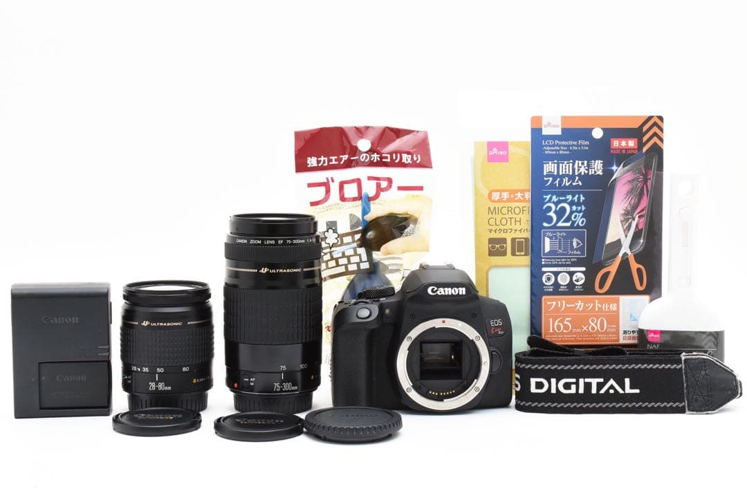 保証付き/canon kiss x 10i標準&望遠ダブルレンズセット