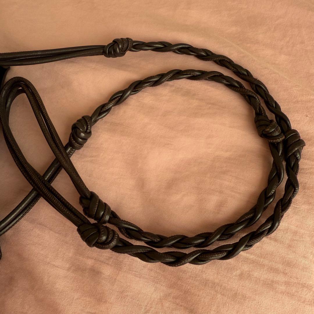 JIL SANDER ブラウンレザーショルダーバッグ