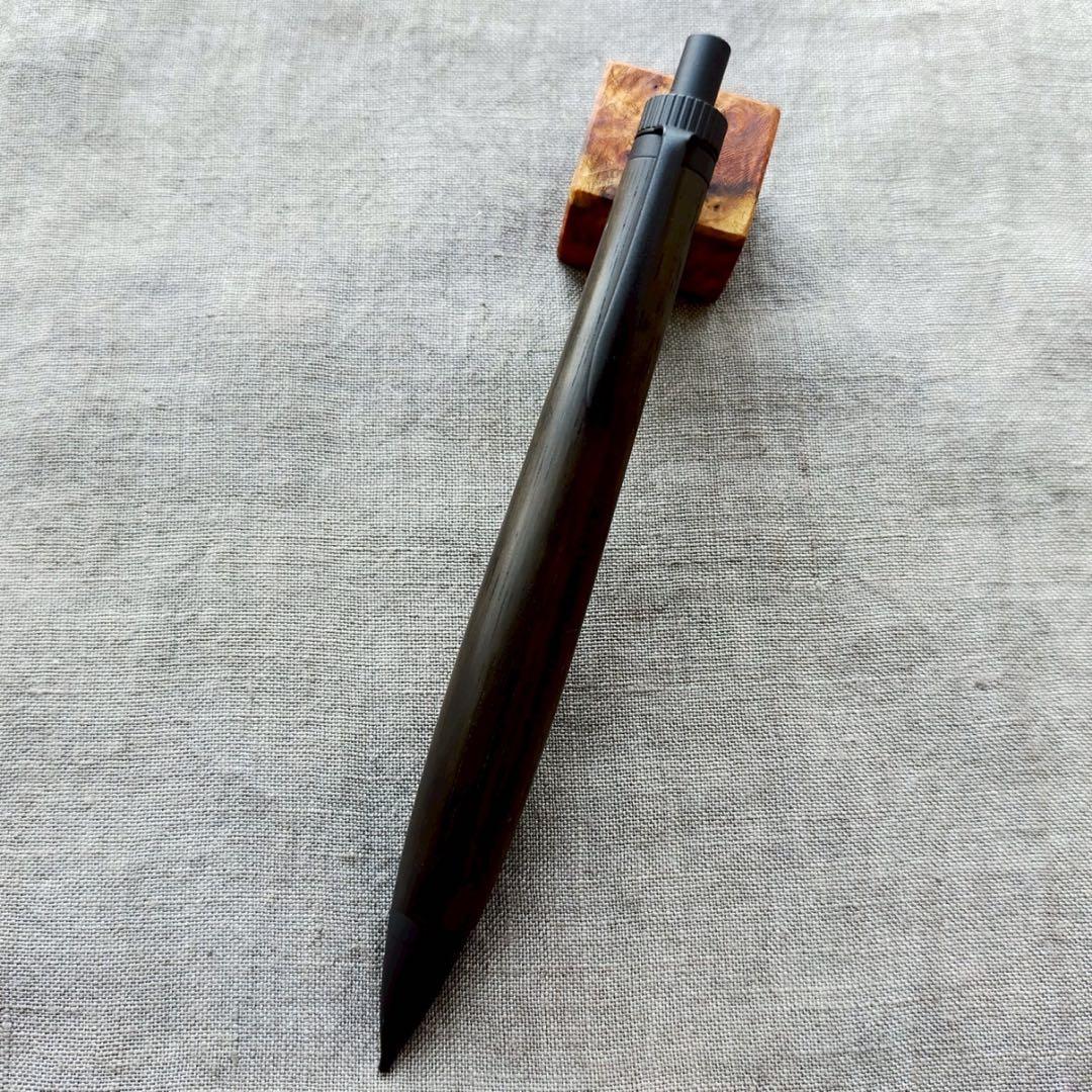 カリマンタンエボニー　ハンドメイド　シャープペン　0.5mm　天然木　シルバー