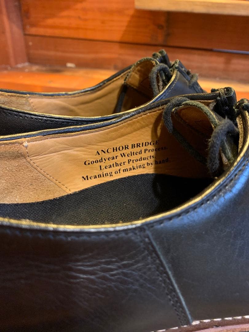 Anchor Bridge チロリアンシューズ　黒レザー 26〜26.5相当