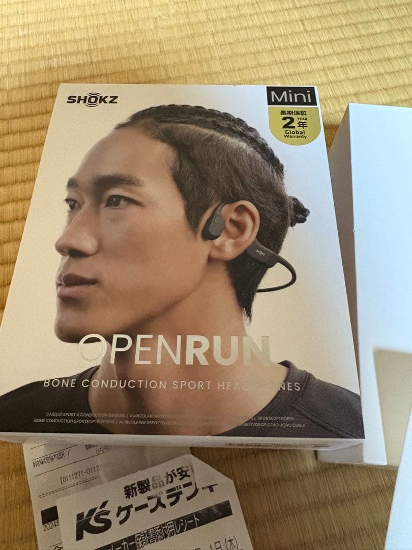 SHOKZ 骨伝導イヤホン open run mini 袋　箱付き