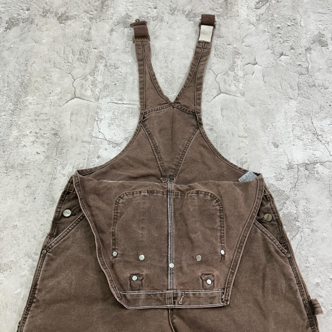 ふ*ぅ様 カーハート　USA製　ダブルニー　ストリート　オーバーオール　古着　茶