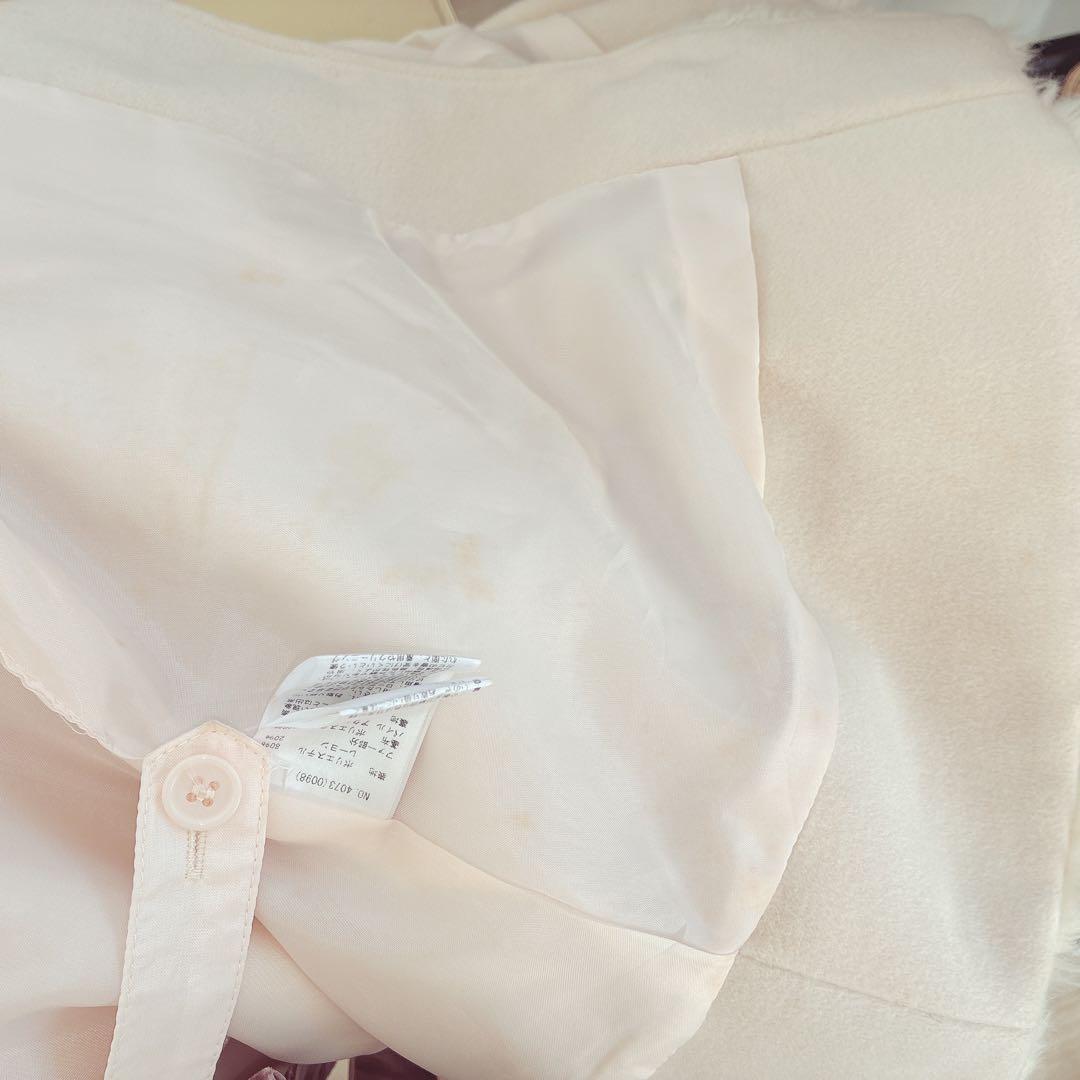 レア アンクルージュ ポンチョ ケープ リボン ファー コート　ankrouge