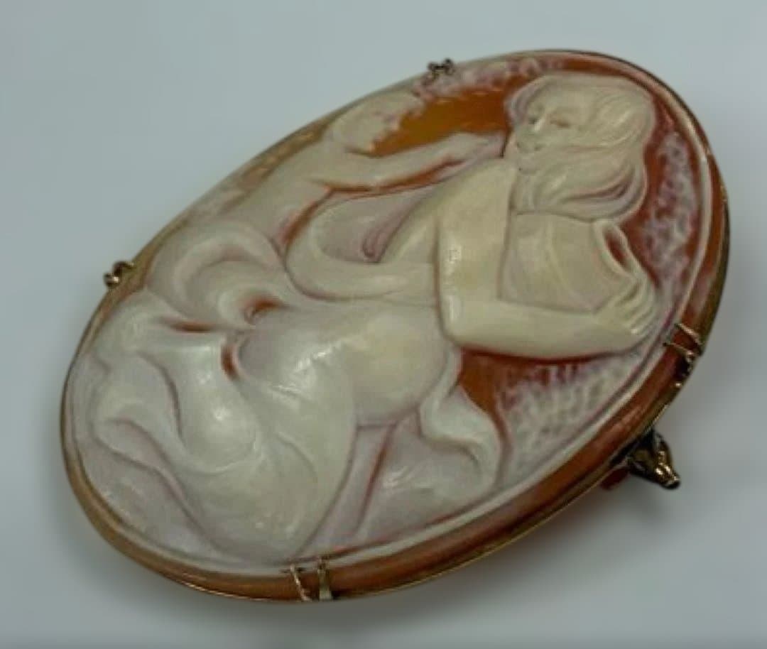 K18 カメオ ブローチ ペンダントトップ 8g