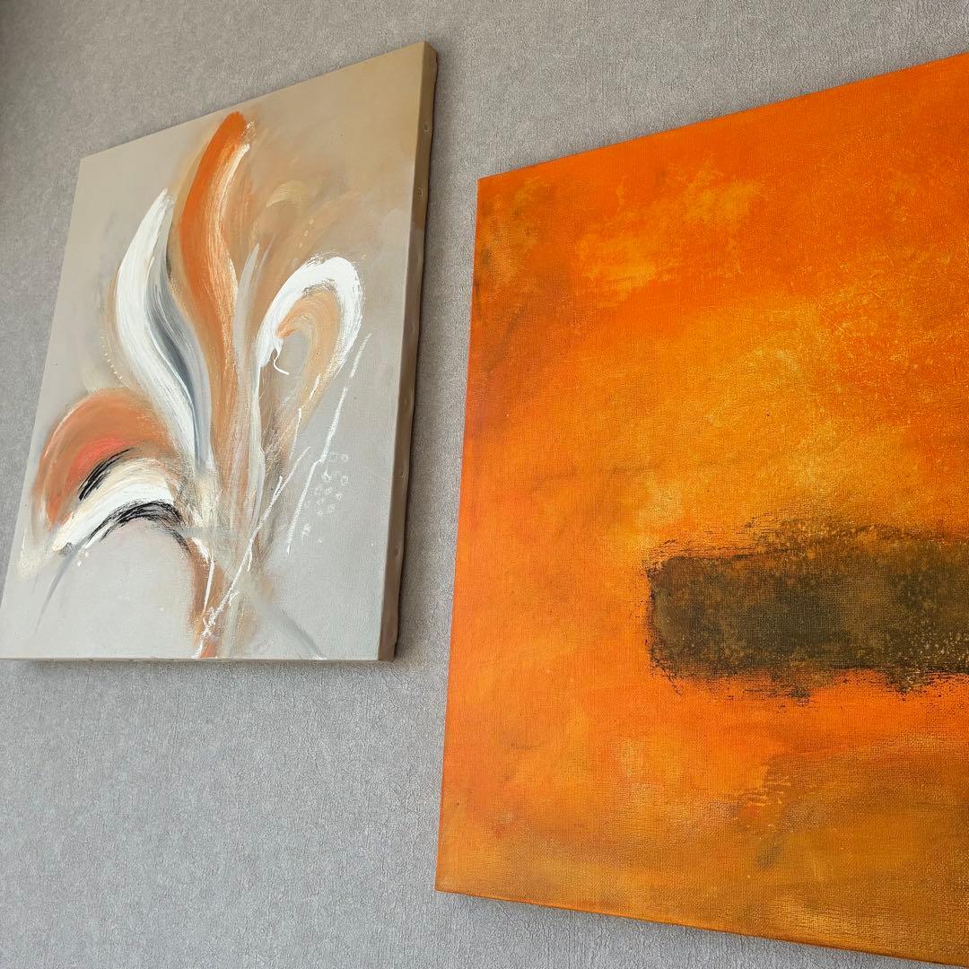 現代アート　53×45.5㎝　2枚セット　モダン　アートパネル　インテリア　絵画