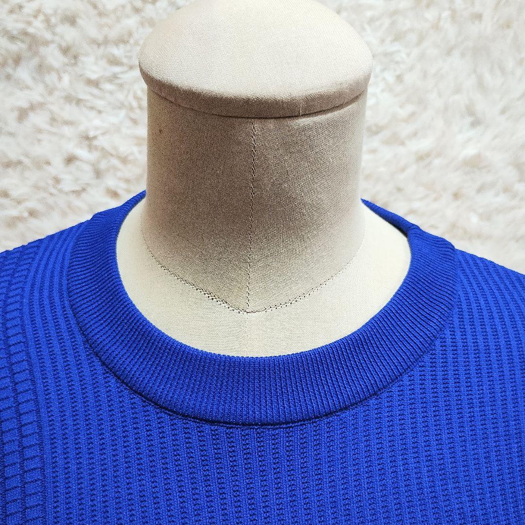 現行　パーリーゲイツ　光栓クルーネックニットプルオーバー　ブルー