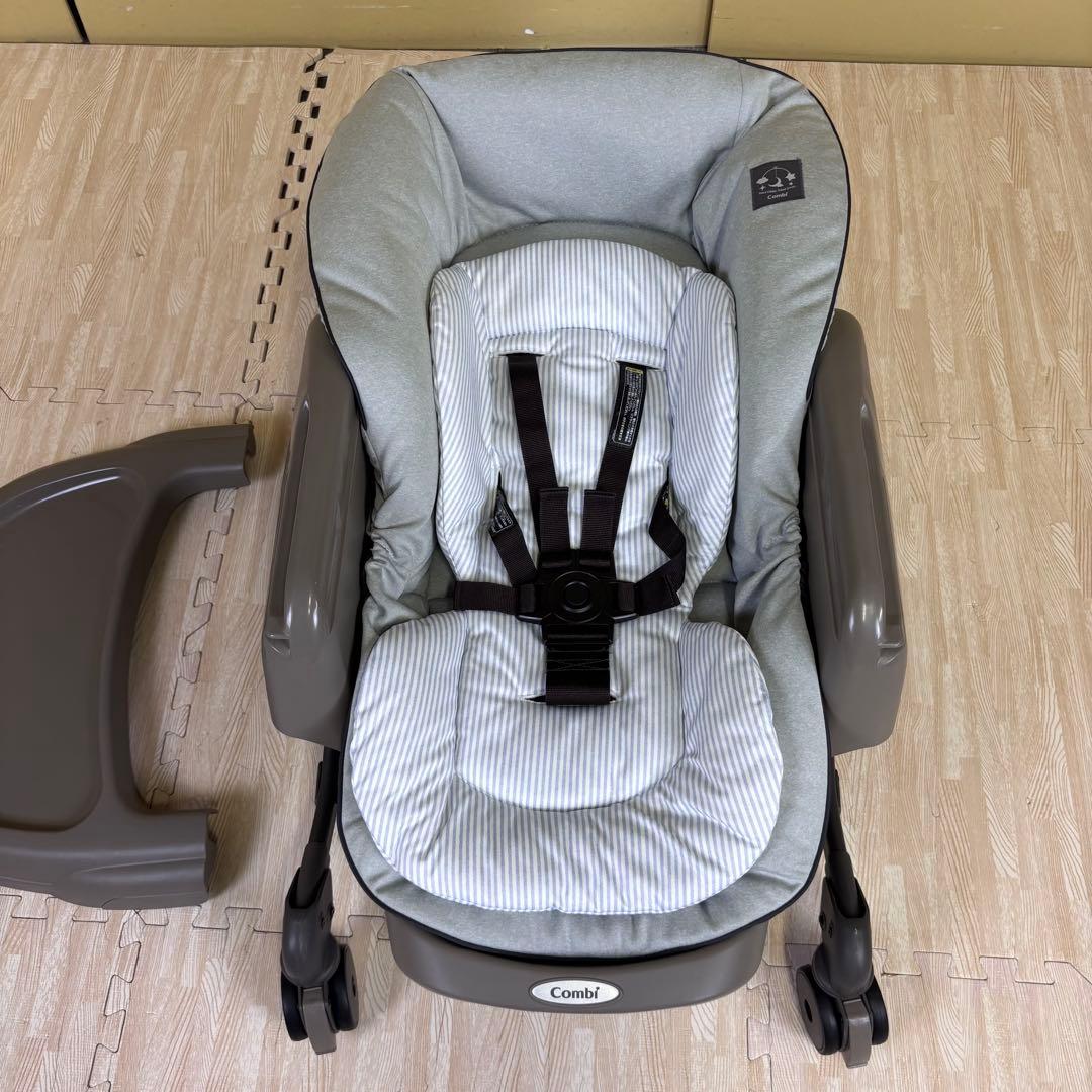 極上クリーニング済　☆超美品☆　コンビ　ハイローベッド＆チェア　ネムリラ　グレー