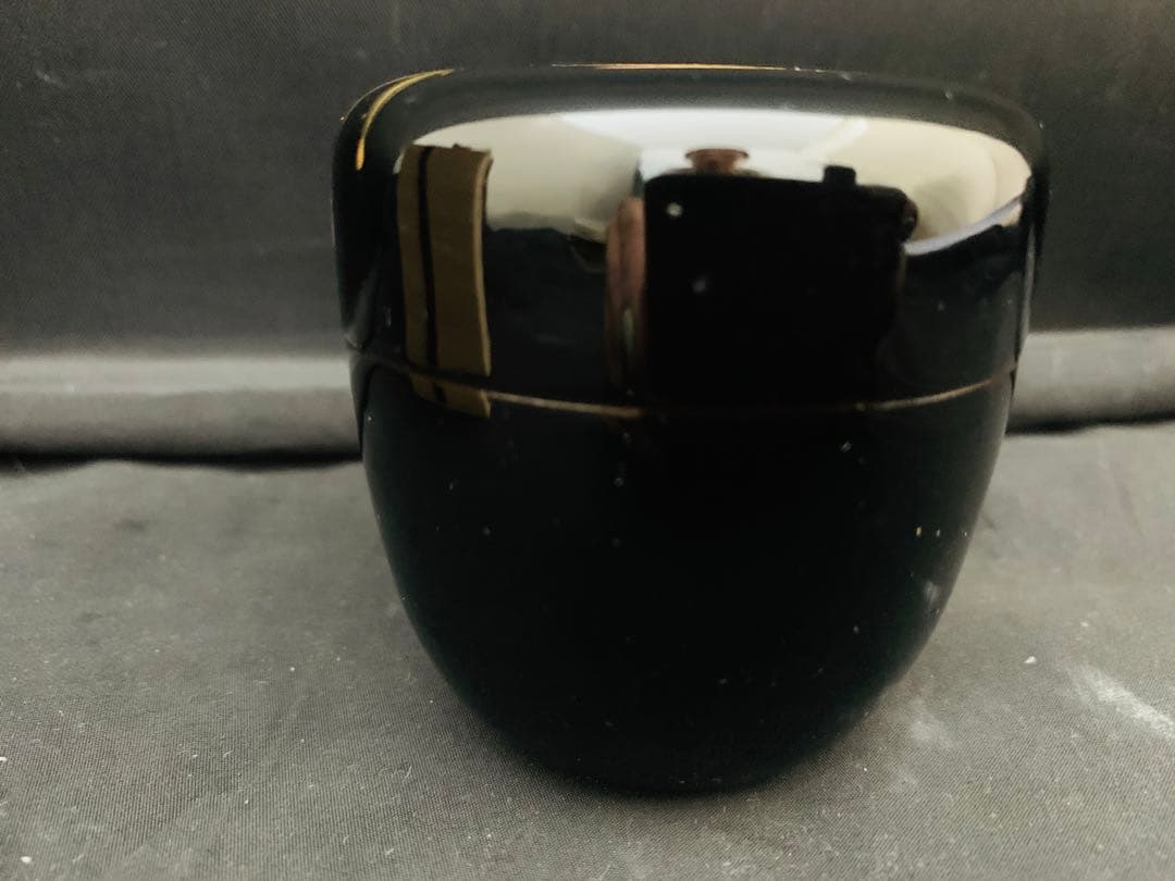 加賀蒔絵　鈴村清斎　笹に短冊蒔絵　長棗　共箱付き