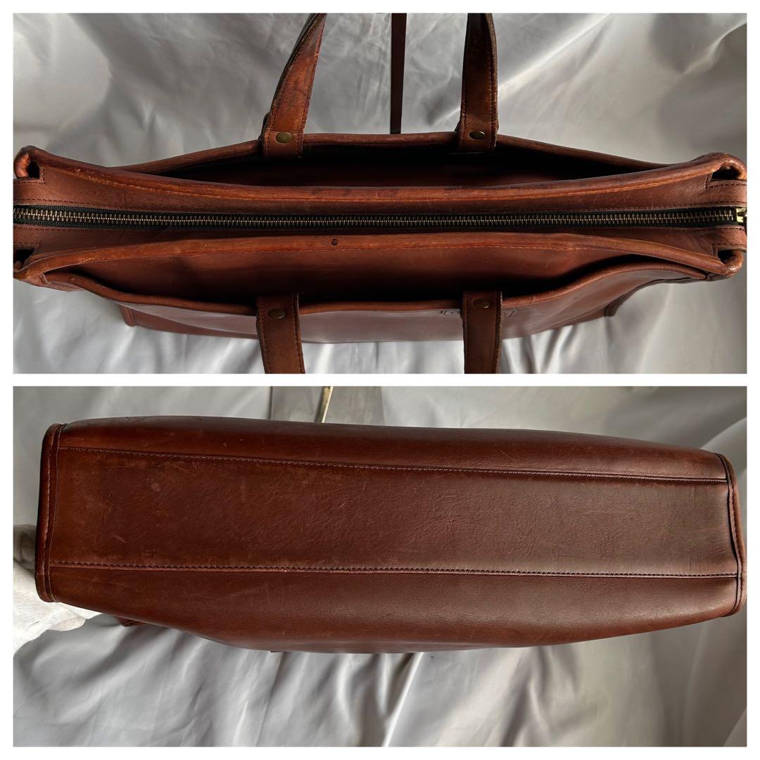 【希少】80s USA製 オールドコーチ レザー ビジネスバッグ 2way 茶