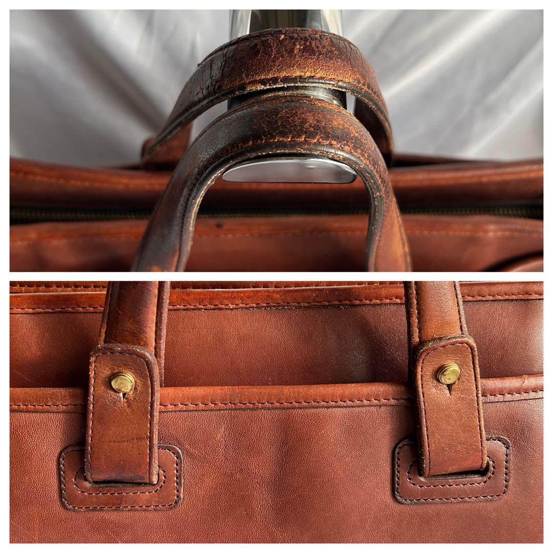 【希少】80s USA製 オールドコーチ レザー ビジネスバッグ 2way 茶