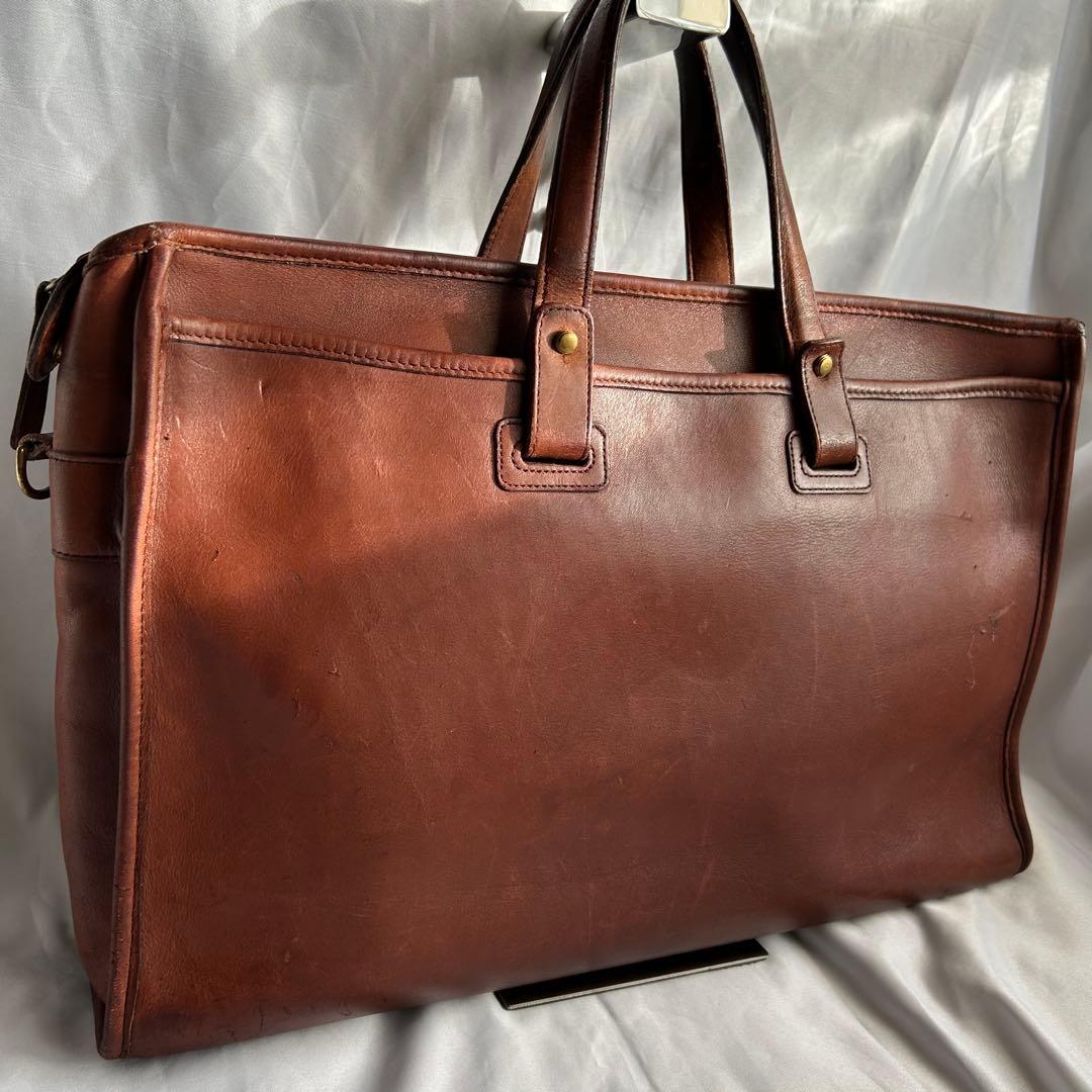 【希少】80s USA製 オールドコーチ レザー ビジネスバッグ 2way 茶