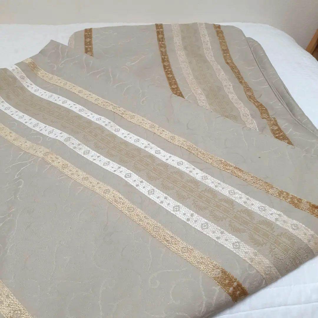 ローラアシュレイ　 ストライプ シングル布団・枕カバーセット　ベージュ系