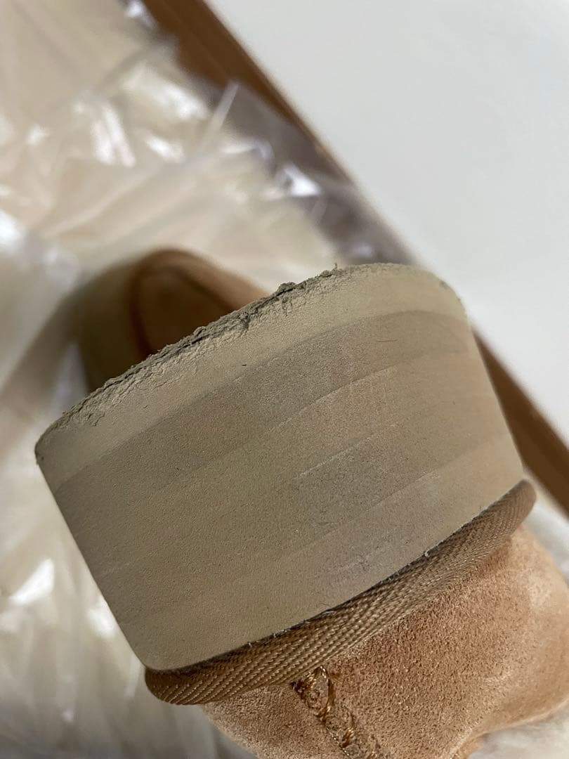 ugg ファンケット　24cm 厚底　ムートン　スリッポン　チェスナット