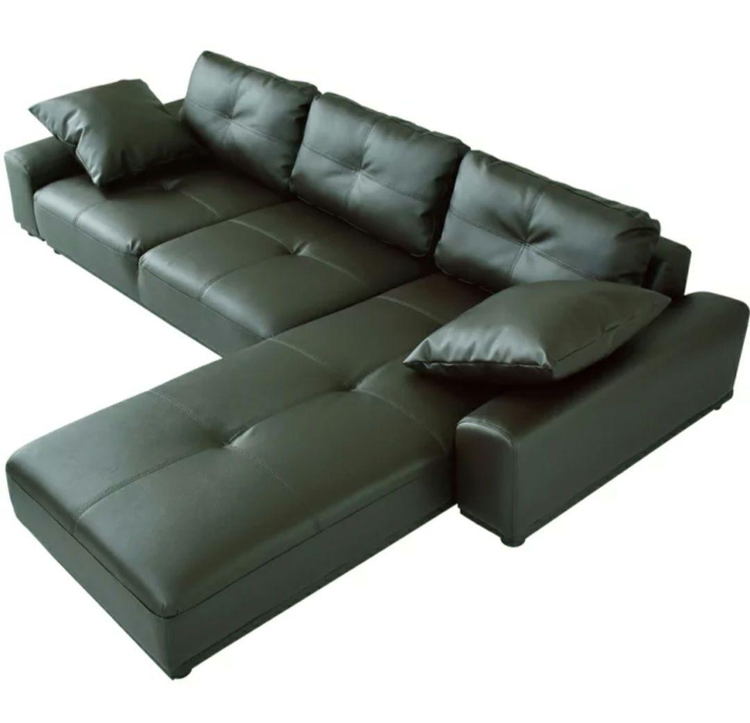 3人掛け　カウチソファ　ロータイプ　Doris クッション2個付属