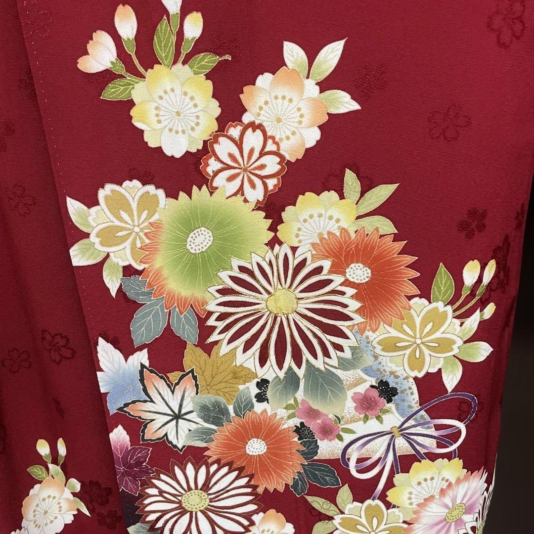 振袖　赤　金彩　金糸　正絹