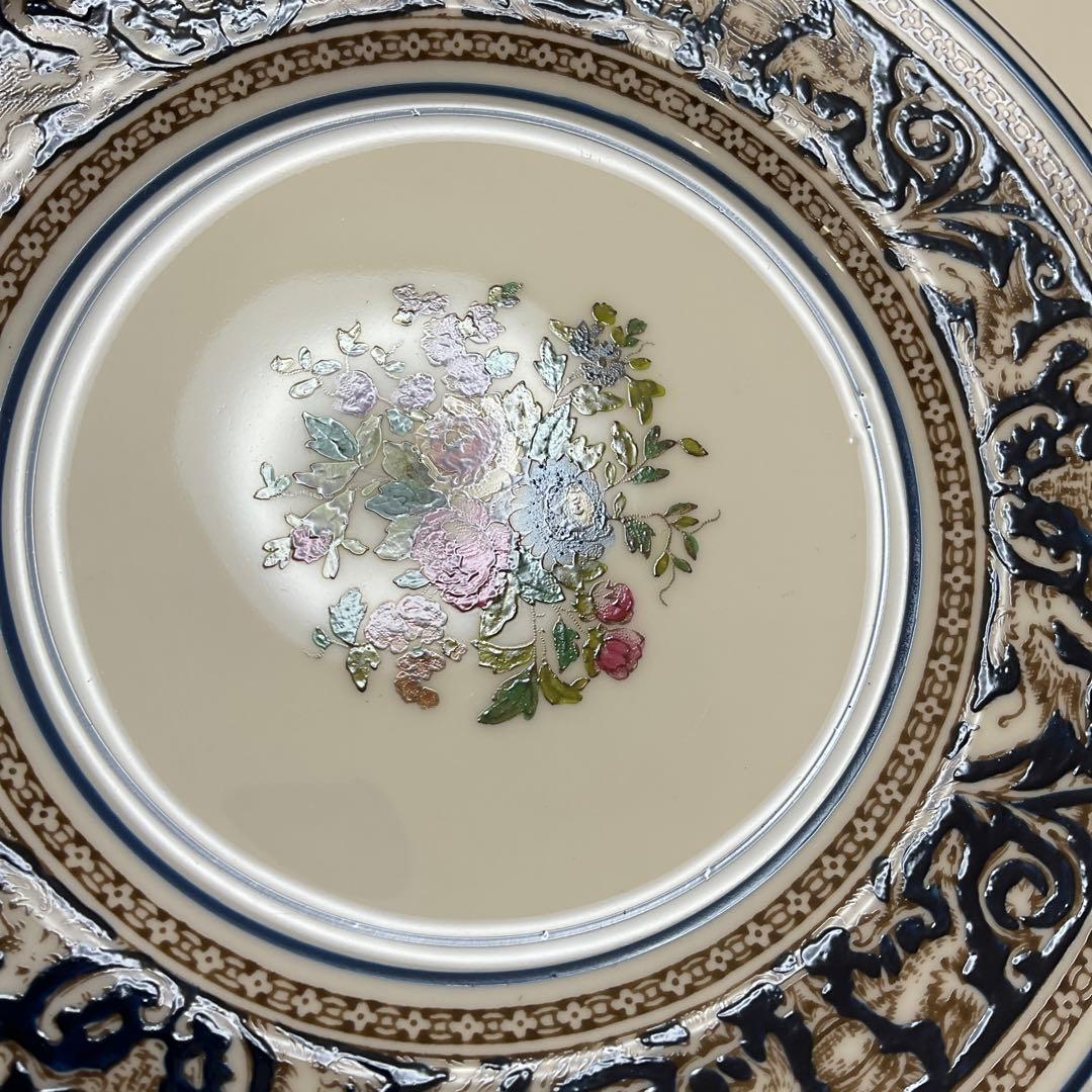 ウェッジウッド フロレンティーン　コバルト　センターフローラル　トリオ　①