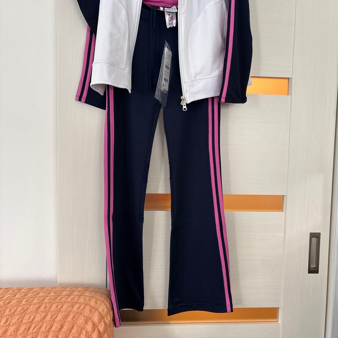 adidas ジャージ上下セット ホワイト/インディゴ L/M