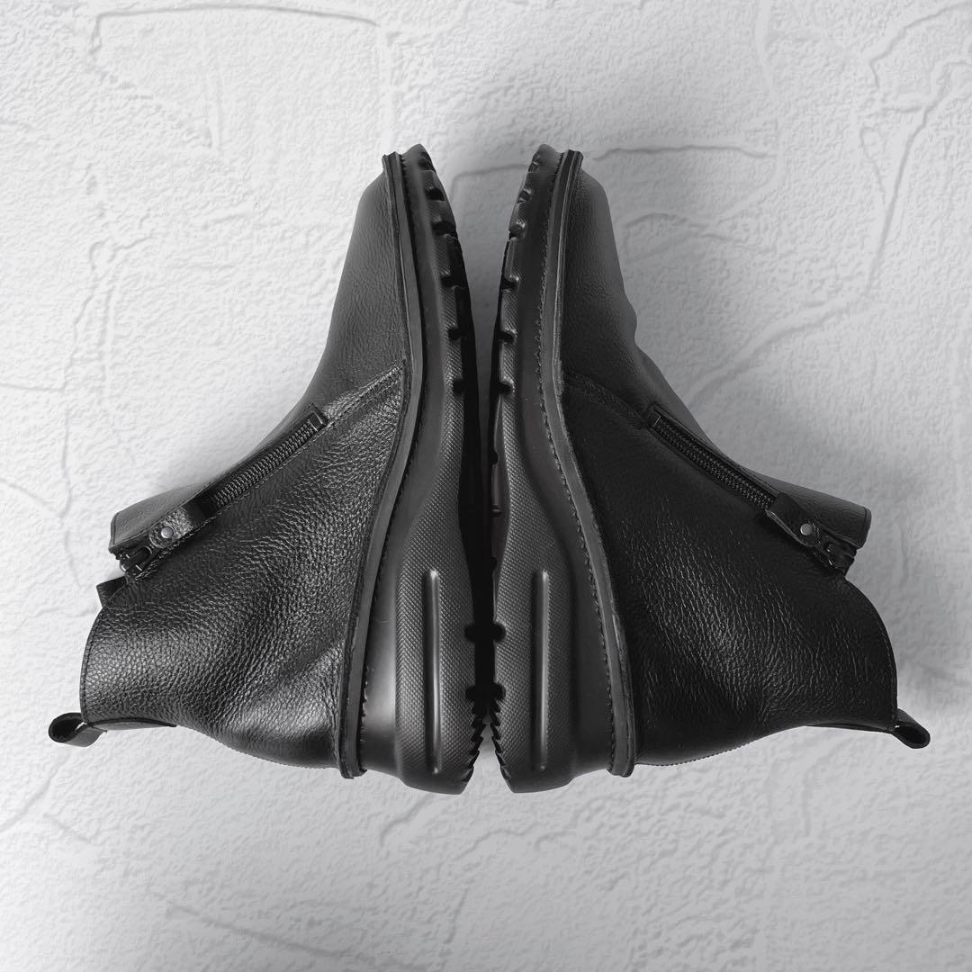 ✨新品✨ＪＳハートレーベル 本革 サイドジップ コンフォートブーツ 幅広 日本製